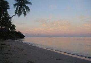 pretty morning light on a tropical beach